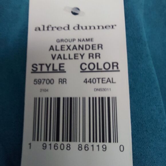 Alfred Dunner 12P Pull-On Pants Teal Faux Suede Comfort Waist "Alexander Valley" - Picture 4 of 8